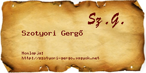 Szotyori Gergő névjegykártya